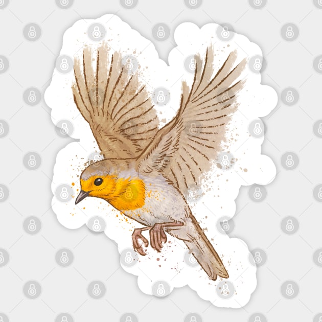 Flying Robin Sticker by GaiaSorrentino